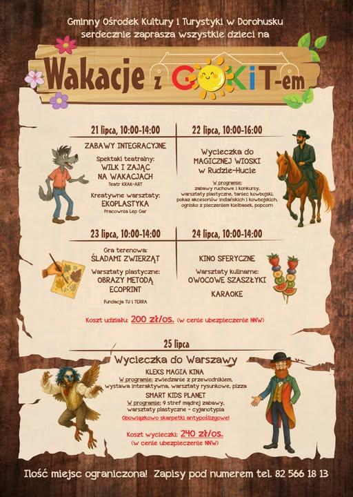 Plakat Wakacje z GOKiT-em!