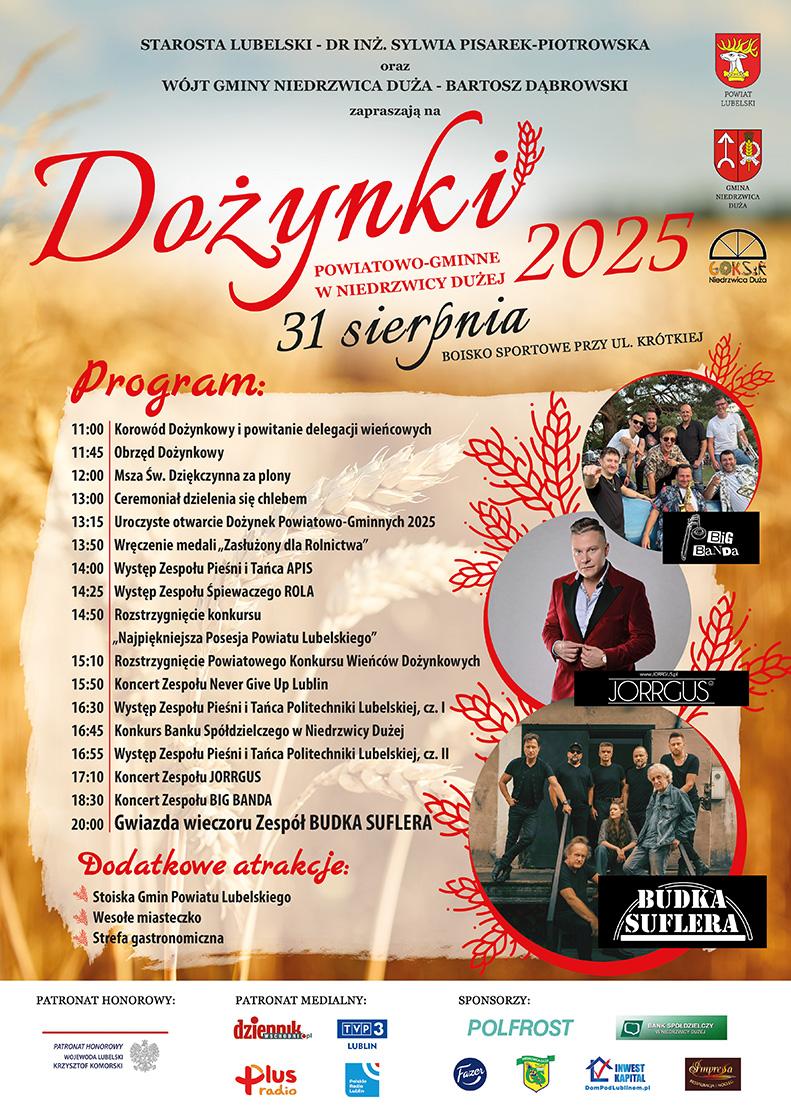 Plakat Dożynki Powiatowo-Gminne w Niedrzwicy Dużej