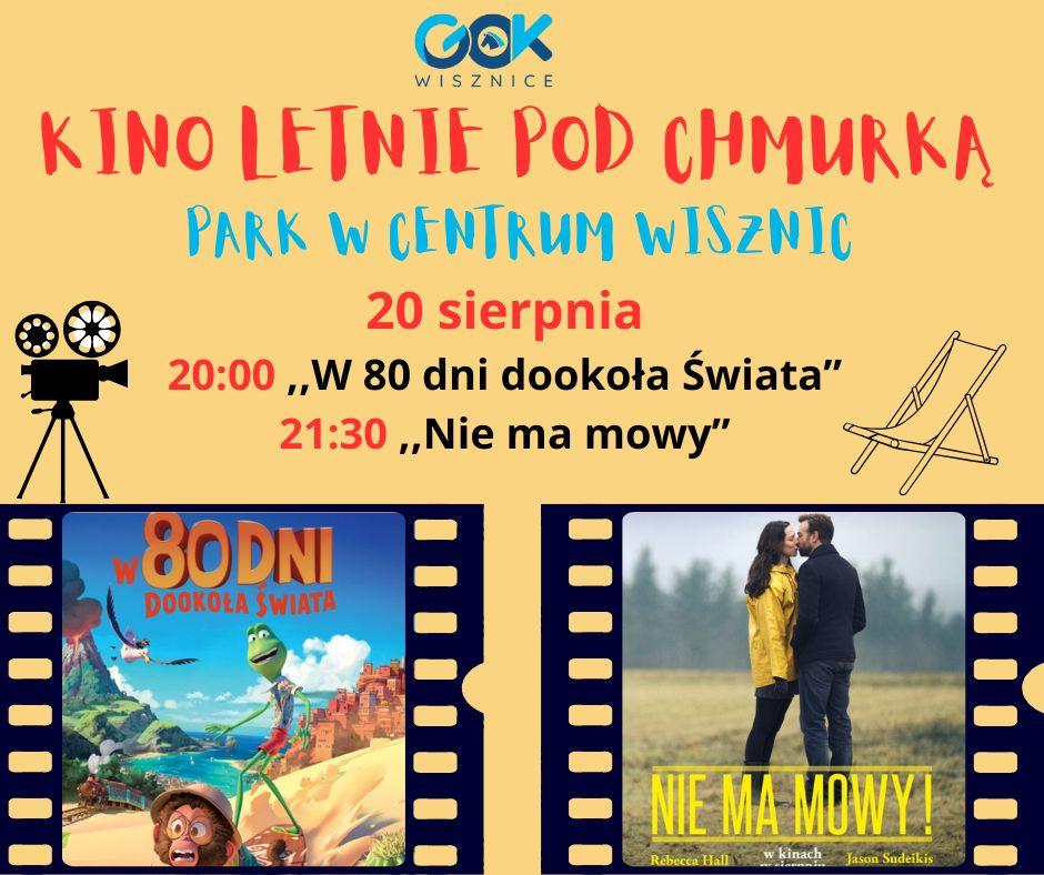 Plakat Kino letnie pod chmurką w Wisznicach
