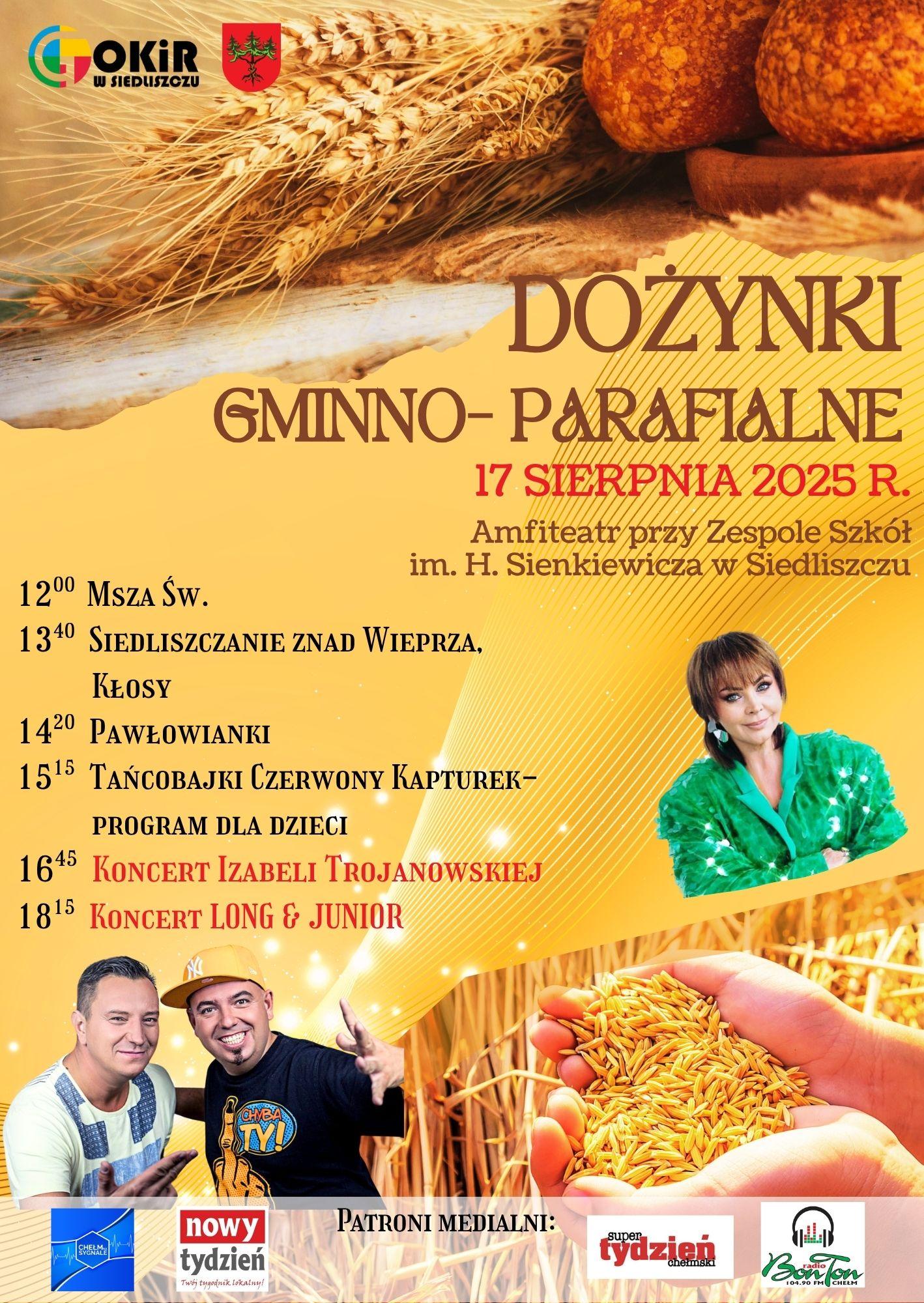 Plakat Dożynki Gminno- Parafialne 2025 Siedliszcze