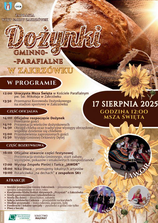 Plakat Dożynki Gminno-Parafialne Zakrzówek