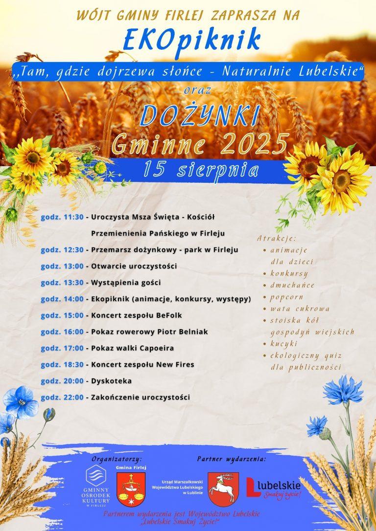 Plakat Dożynki Gminne w Firleju