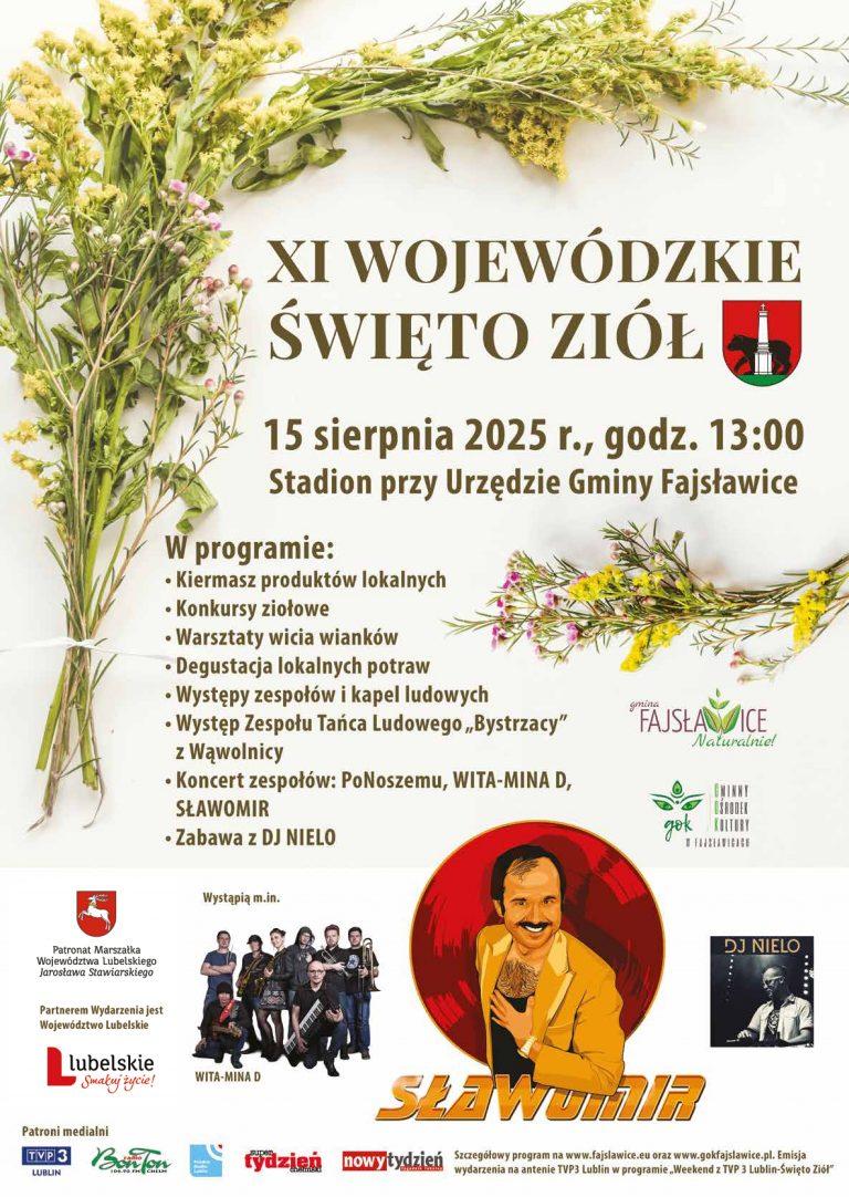 Plakat XI Wojewódzkie Święto Ziół w gminie Fajsławice