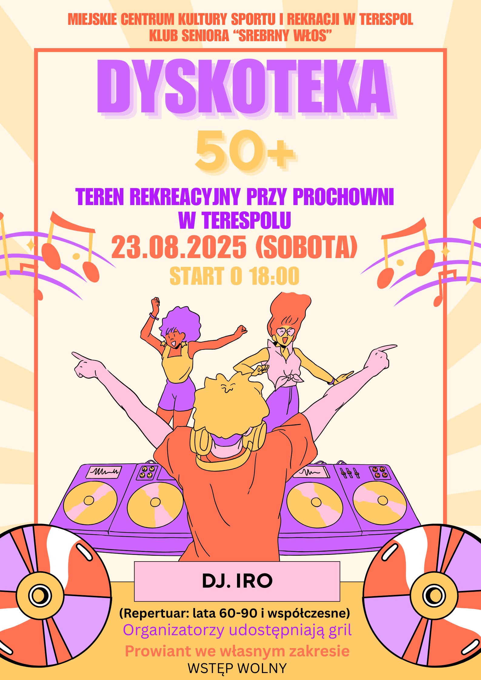 Plakat Dyskoteka 50+ w Terespolu
