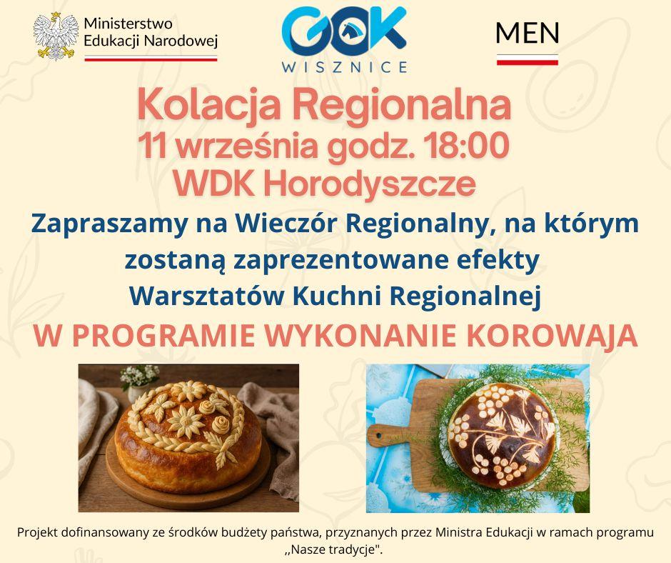 Plakat Kolacja Regionalna WDK Horodyszcze