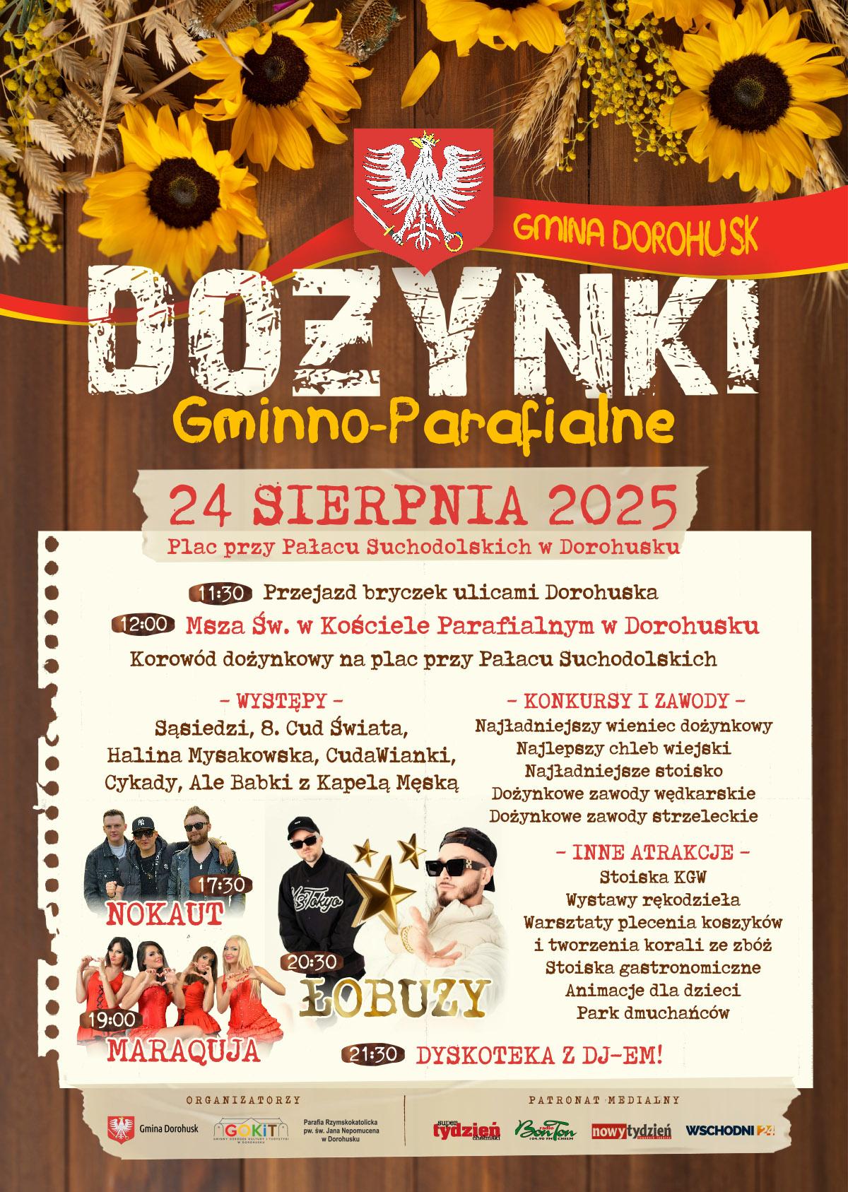 Plakat Dożynki Gminno-Parafialne w Dorohusku