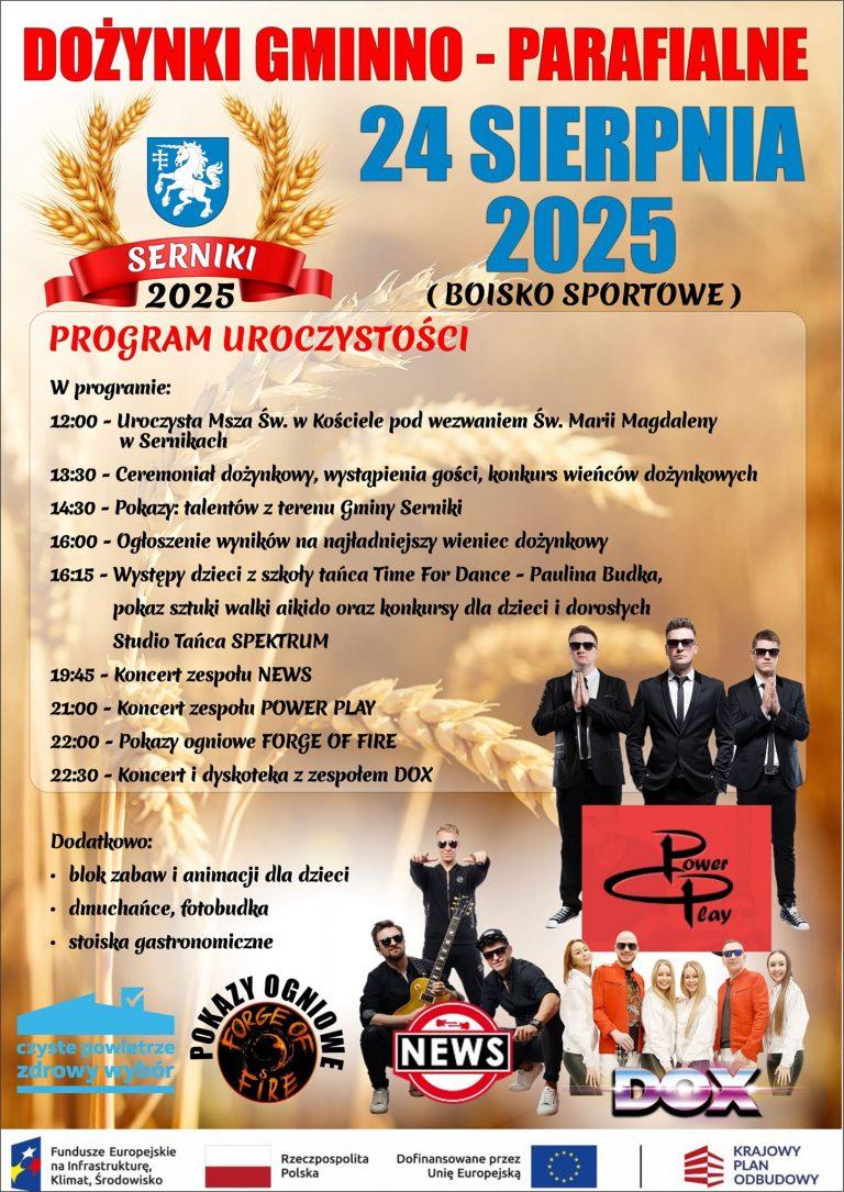 Plakat Dożynki Gminno-Parafialne w Sernikach