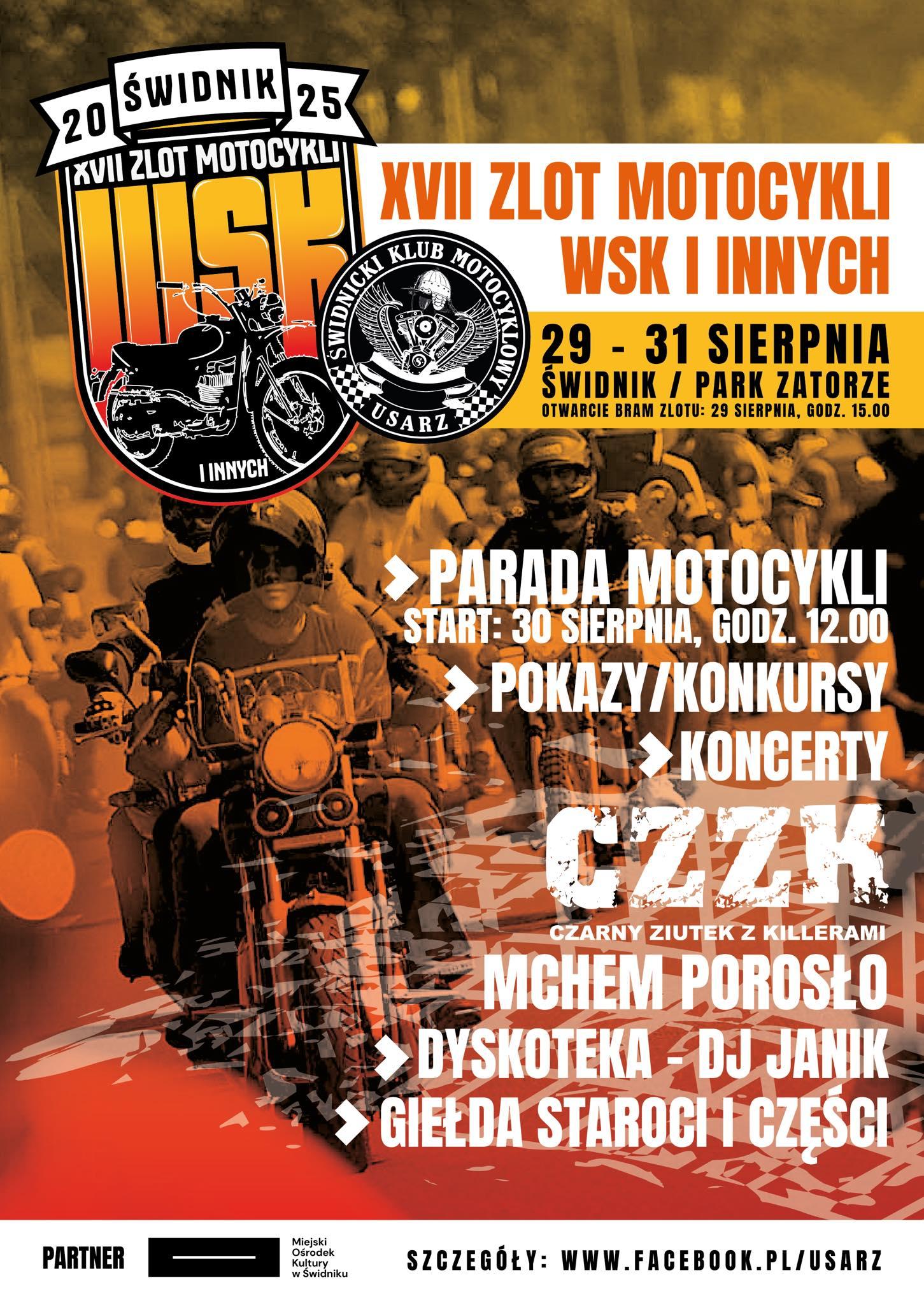 Plakat XVII Zlot Motocykli WSK i Innych w Świdniku