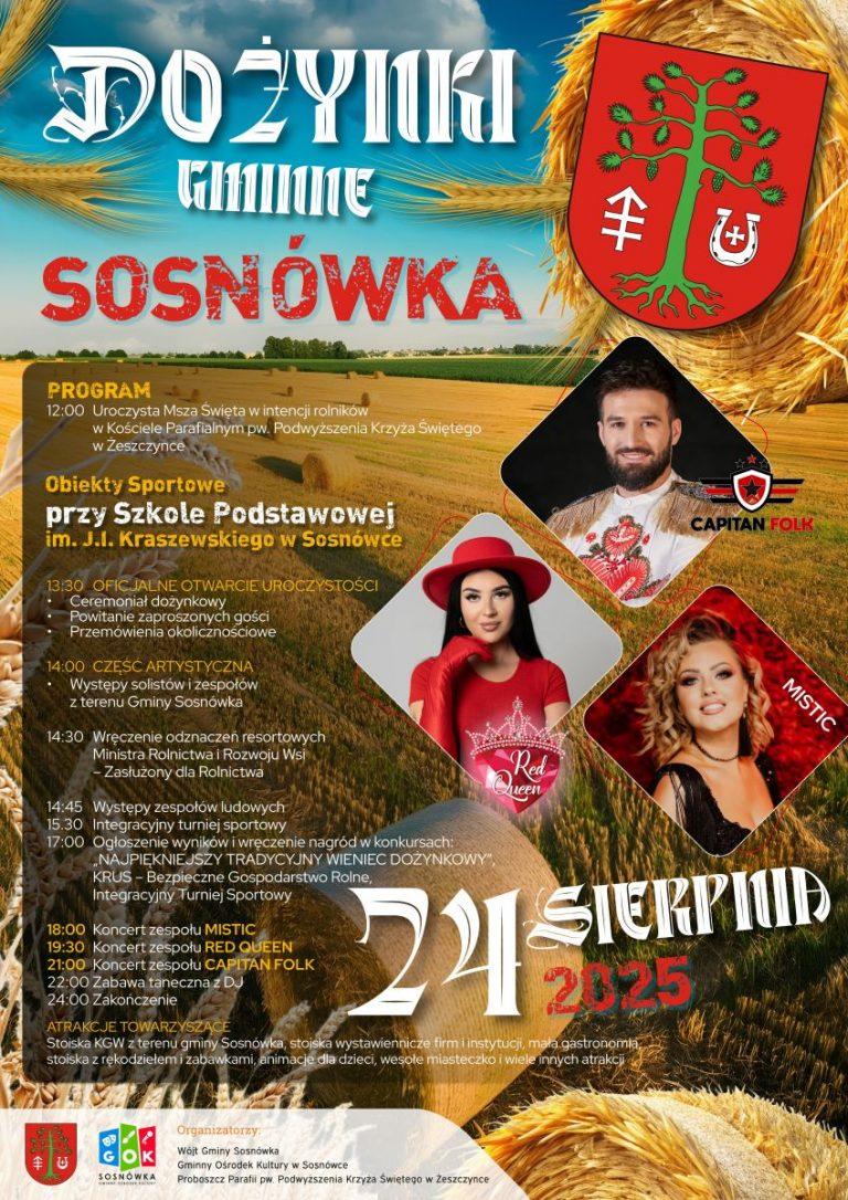 Plakat Dożynki Gminne Sosnówka 2025