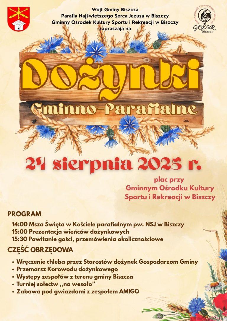 Plakat Gminno-Parafialne Dożynki Biszcza