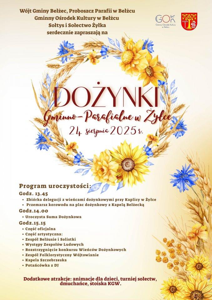 Plakat Dożynki Gminno-Parafialne w Żyłce