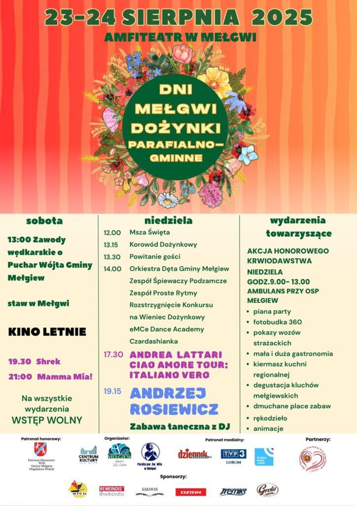 Plakat Dni Mełgwi i Dożynki Parafialno-Gminne