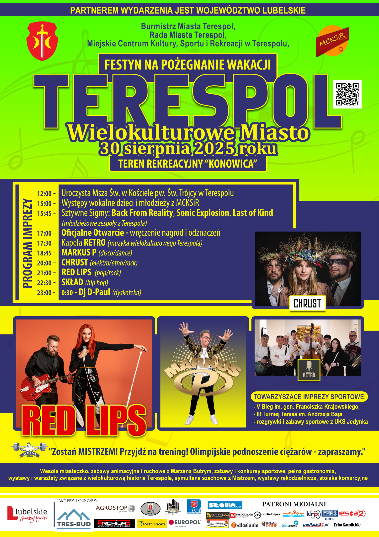 Plakat FESTYN NA ZAKOŃCZENIE WAKACJI ,,TERESPOL - WIELOKULTUROWE MIASTO”