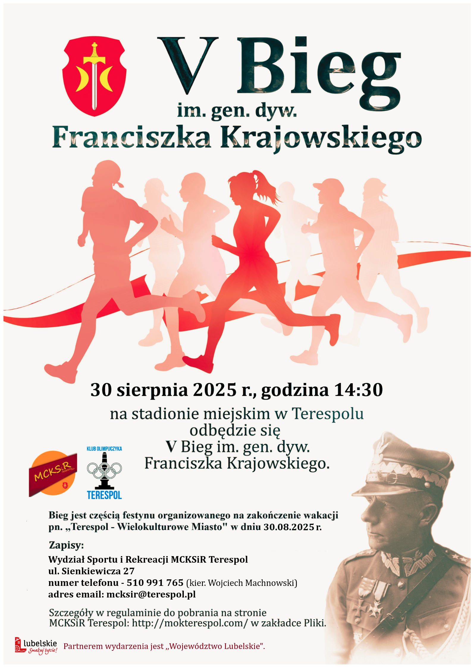 Plakat V Bieg im. gen. dyw. Franciszka Krajowskiego