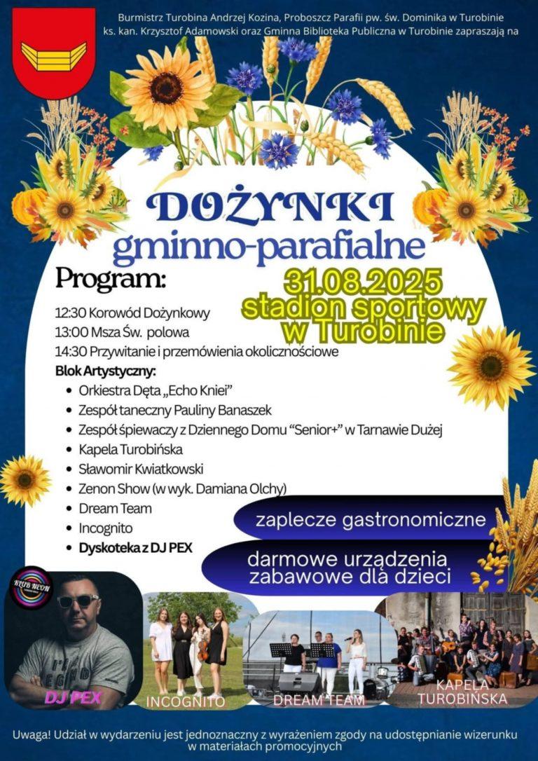 Plakat Dożynki Gminno-Parafialne w Turobinie