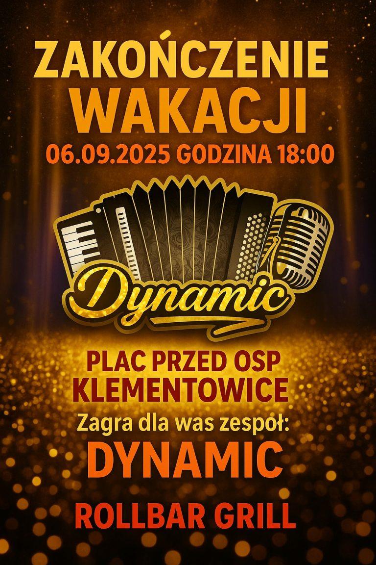 Plakat Zakończenie wakacji z OSP Klementowice