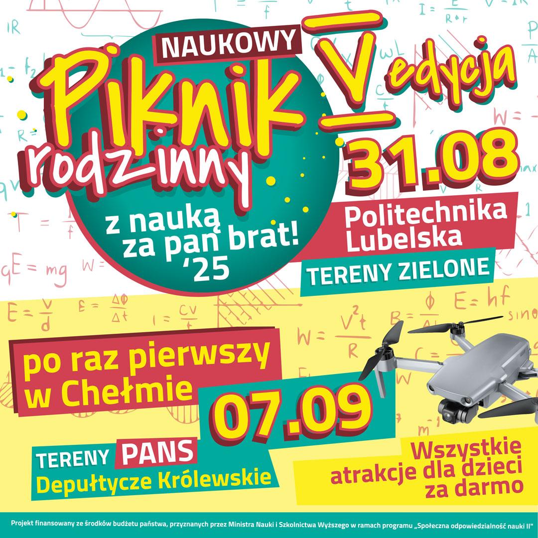 Plakat Naukowy Piknik Rodzinny „Z nauką za pan brat”