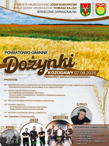 Plakat Dożynki Powiatowo-Gminne w Kozodawach