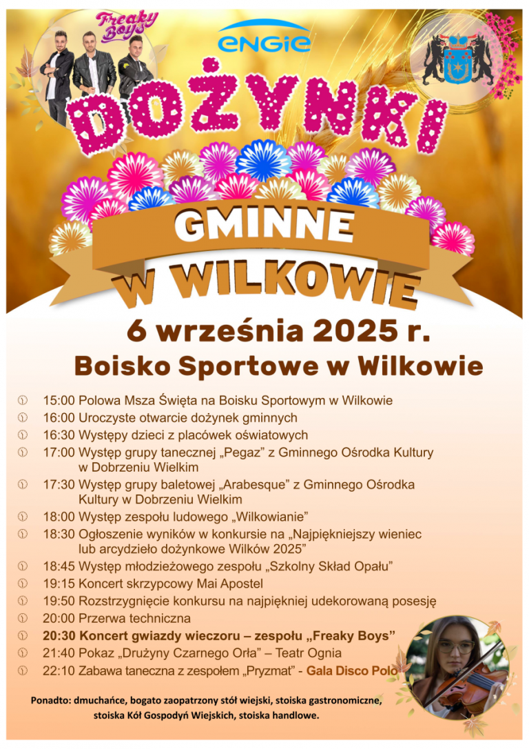 Plakat Gminne Dożynki w Wilkowie 2025