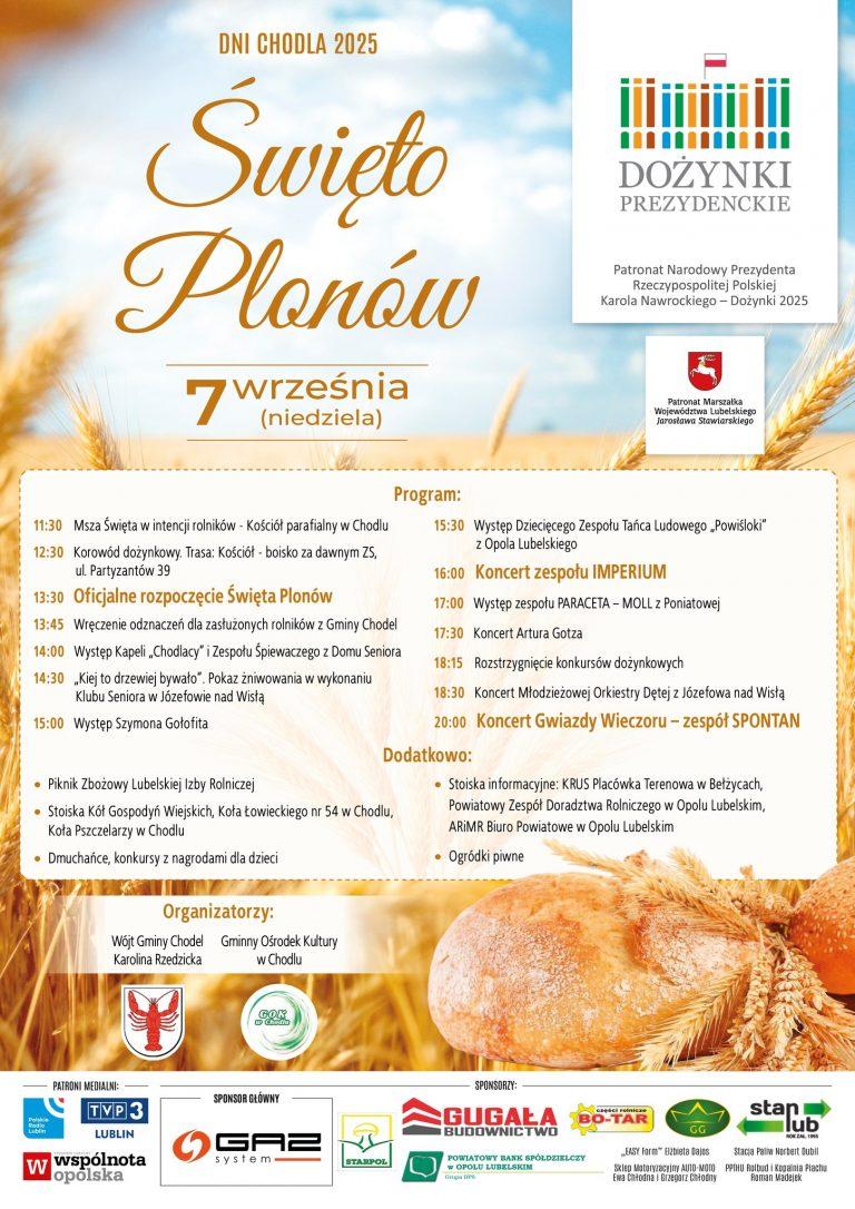 Plakat Dożynki Gminy Chodel