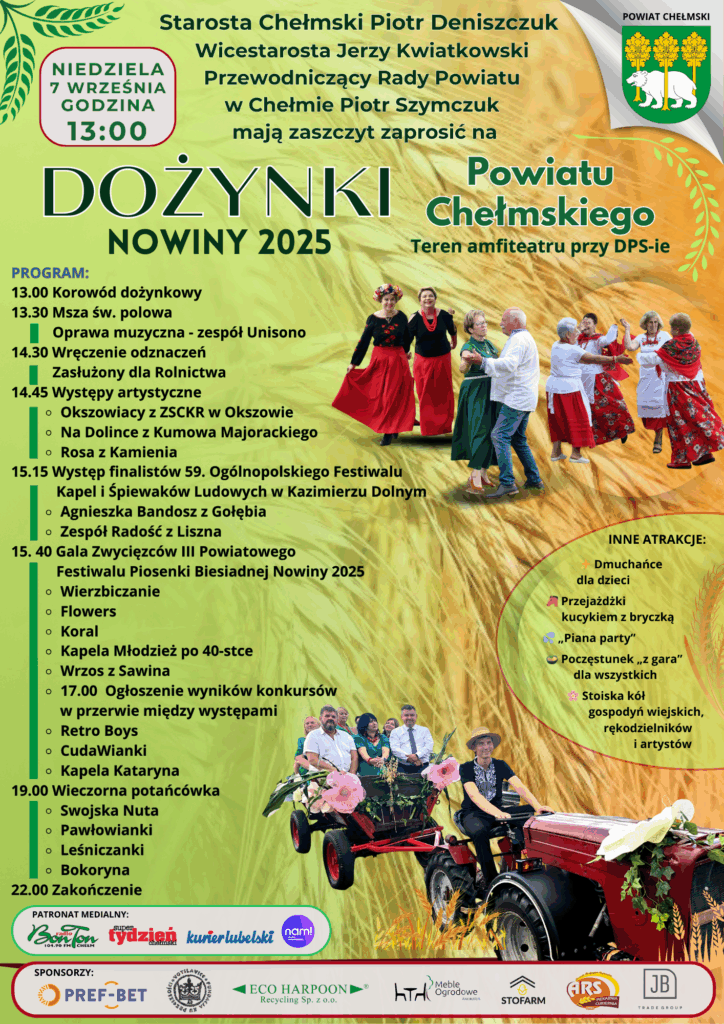 Plakat Dożynki Powiatu Chełmskiego 2025