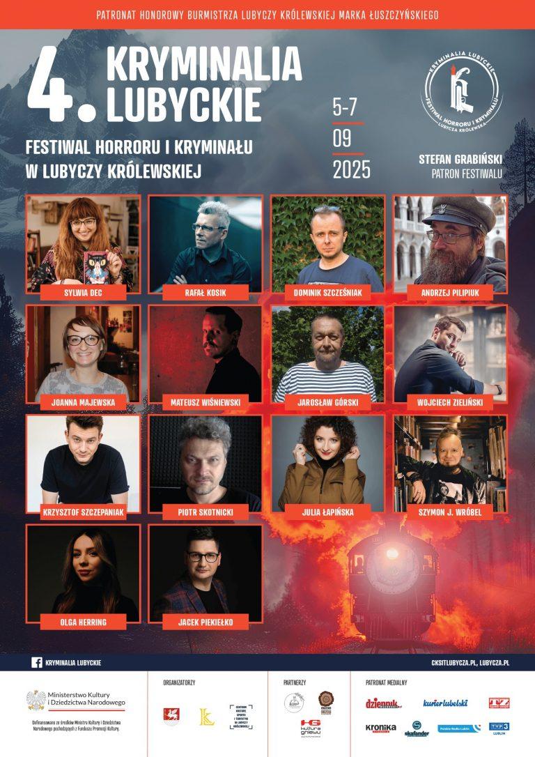 Plakat Festiwal horroru i kryminału w Lubyczy Królewskiej Kryminalia Lubyckie