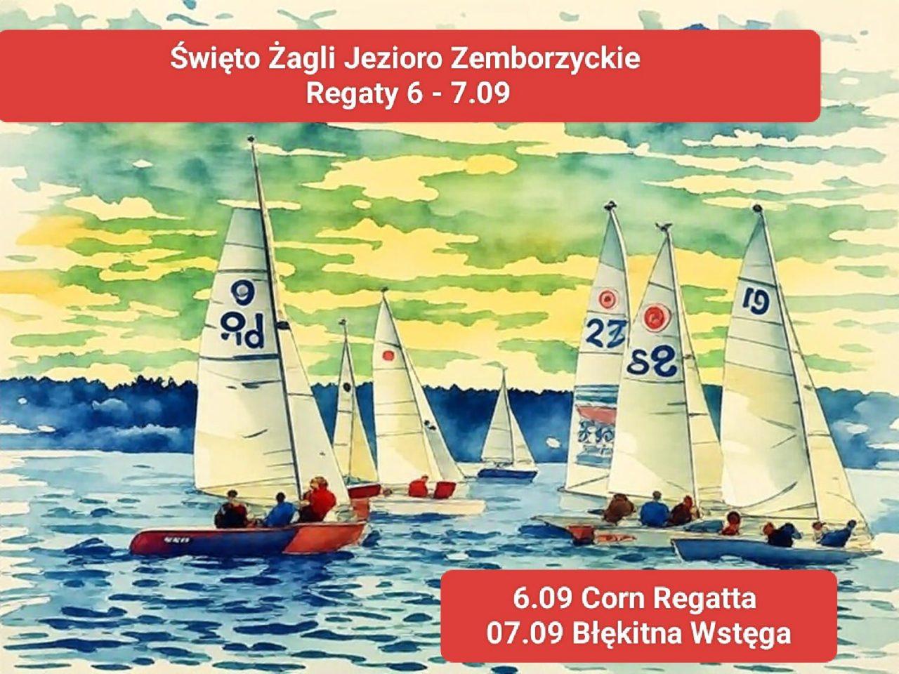 Plakat Święto Żagli nad Jeziorem Zemborzyckim 6-7.09