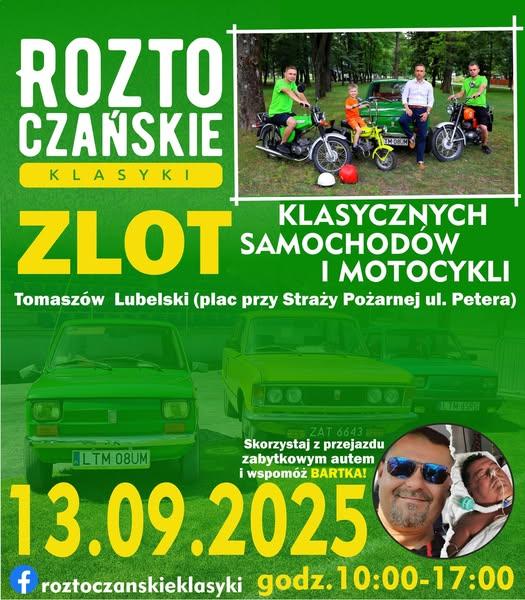 Plakat Roztoczańskie Klasyki 2025 - Zlot Klasycznych Samochodów i Motocykli