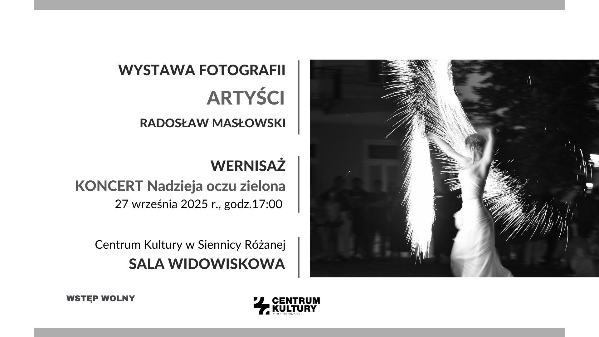 Plakat ARTYŚCI wystawa fotografii Radka Masłowskiego