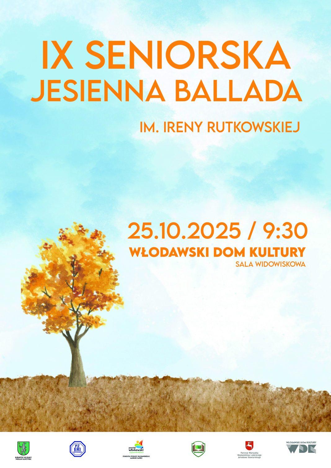 Plakat IX SENIORSKA JESIENNA BALLADA im. IRENY RUTKOWSKIEJ