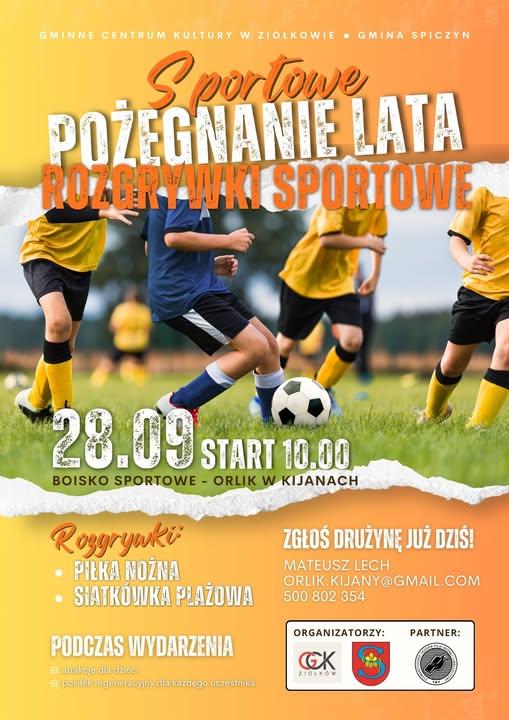 Plakat Pożegnanie Lata – Rozgrywki Sportowe dla dorosłych