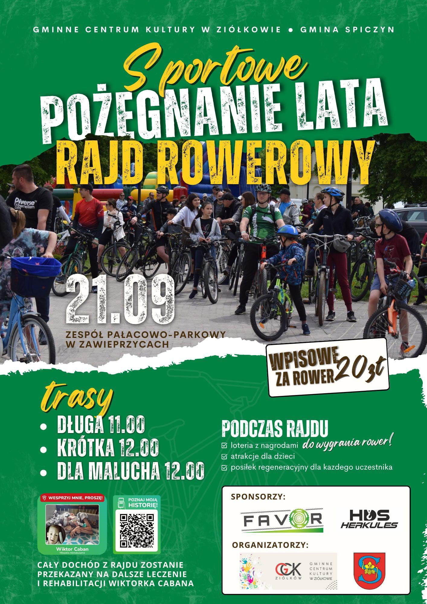 Plakat Sportowe Pożegnanie Lata - Rajd Rowerowy w Zawieprzycach