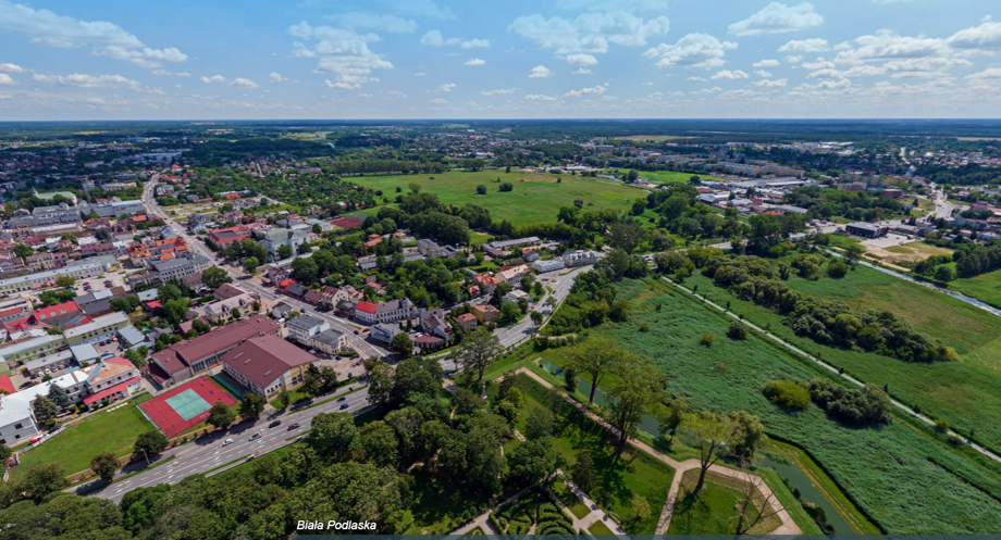 Miniaturka Biała Podlaska – „serce” południowego Podlasia na Lubelszczyźnie     (panorama z powietrza)
