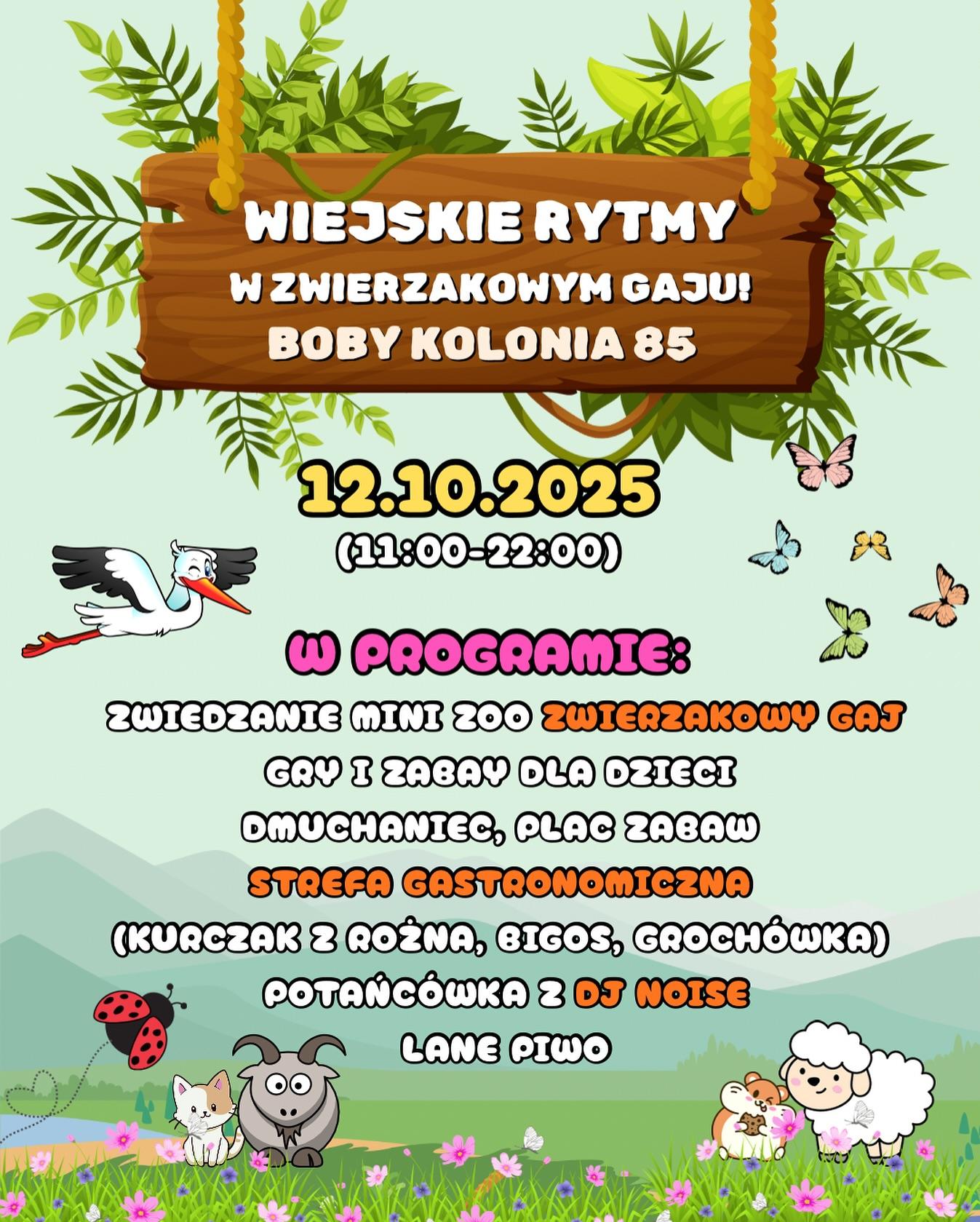 Plakat Wiejskie Rytmy w Zwierzakowym Gaju