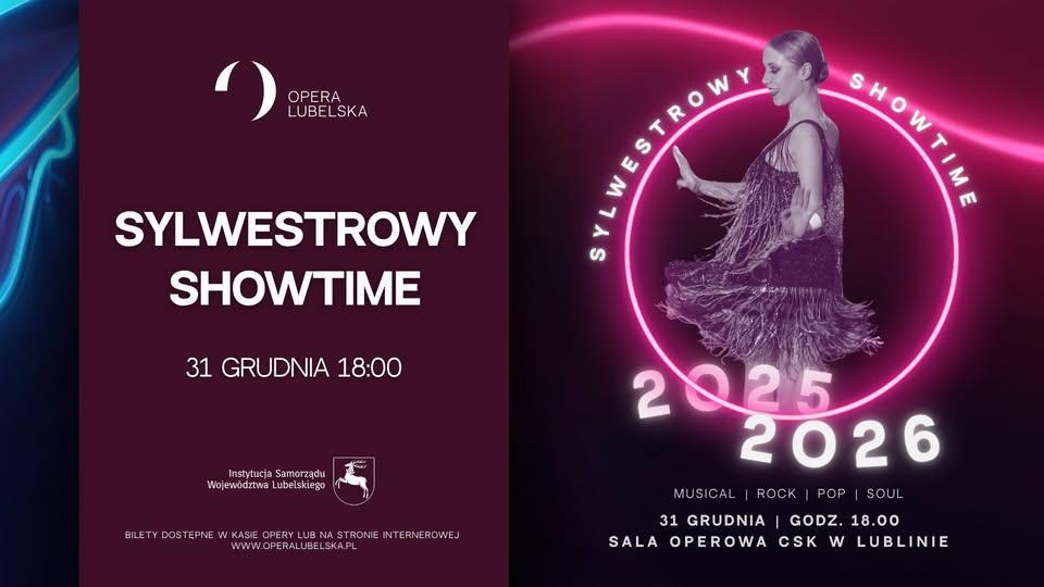 Plakat Sylwestrowy SHOWTIME! – widowisko Opery Lubelskiej
