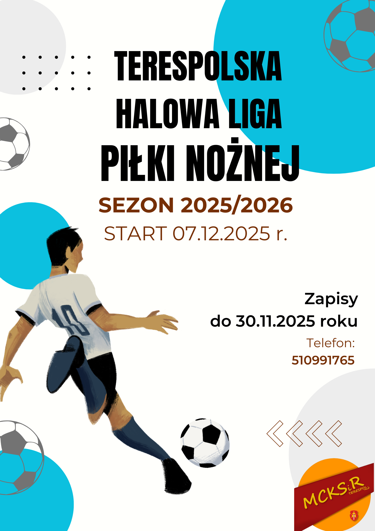 Plakat Terespolska Halowa Liga Piłki Nożnej