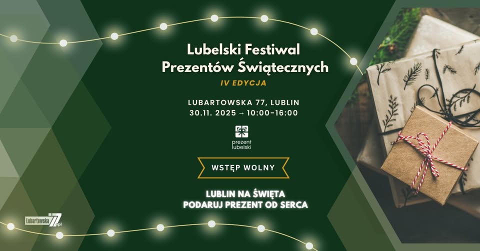 Plakat Lubelski Festiwal Prezentów Świątecznych 2025 edycja IV