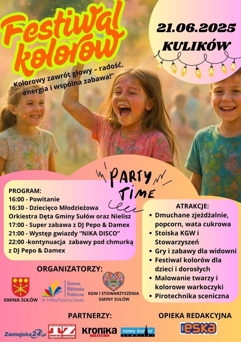Plakat Festiwal Kolorów w Gminie Sułów