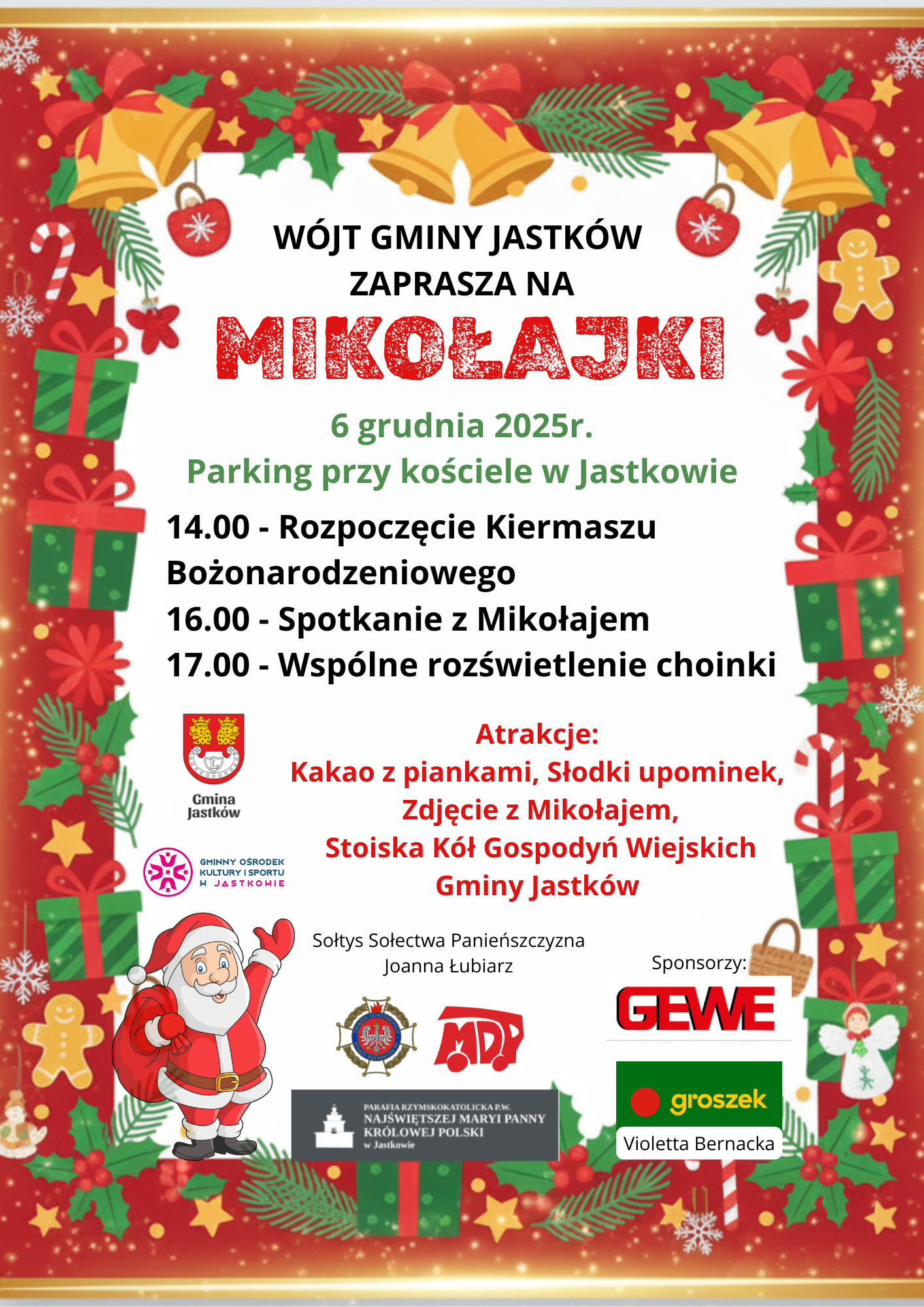 Plakat Mikołajki w Gminie Jastków