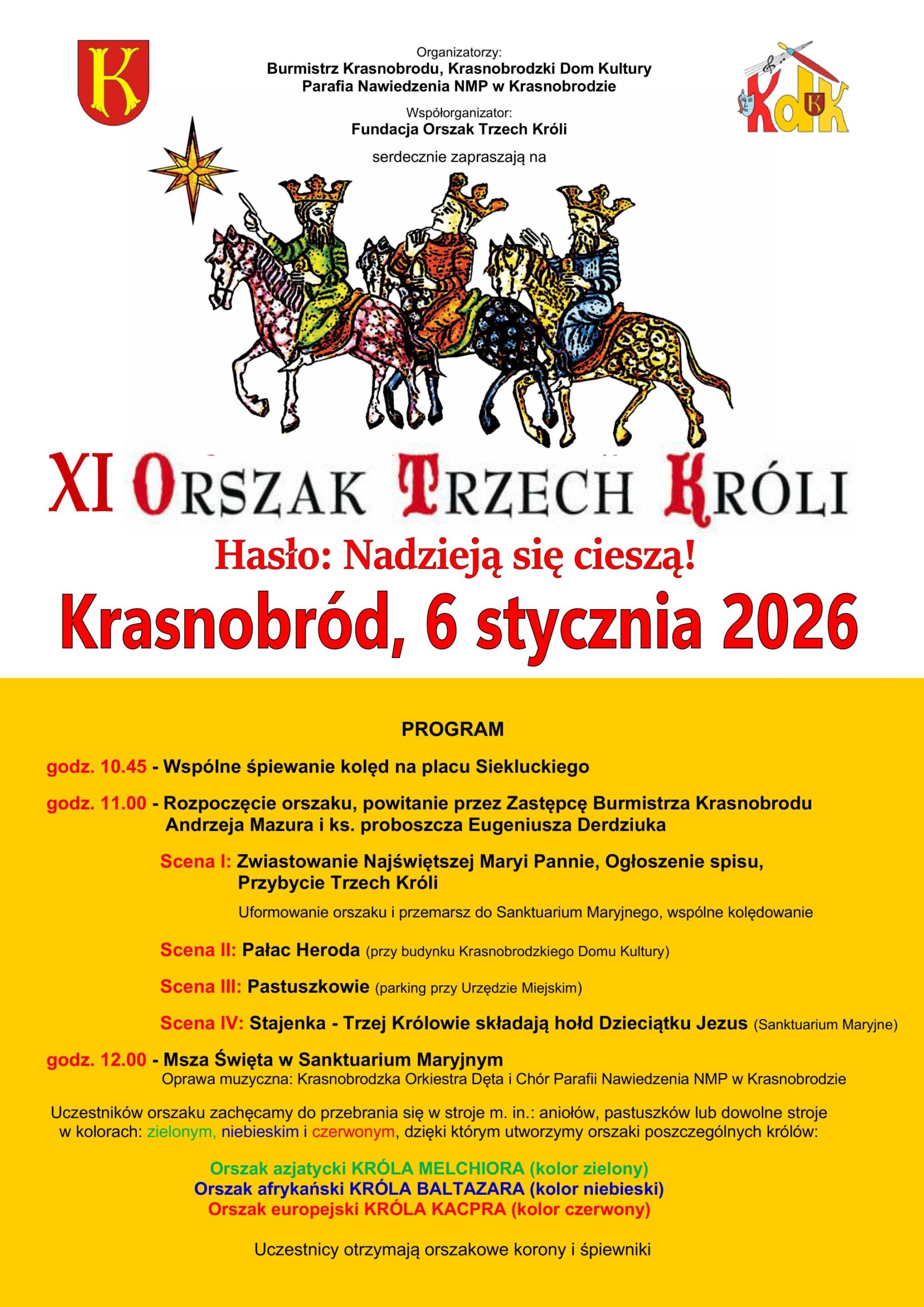 Plakat XI Orszak Trzech Króli w Krasnobrodzie