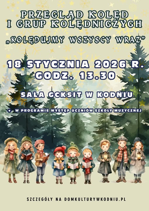 Plakat XXV PRZEGLĄD KOLĘD I GRUP KOLĘDNICZYCH „Kolędujmy wszyscy wraz…”
