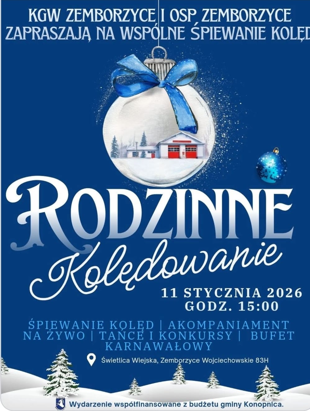 Plakat Rodzinne Kolędowanie w Zemborzycach Wojciechowskich