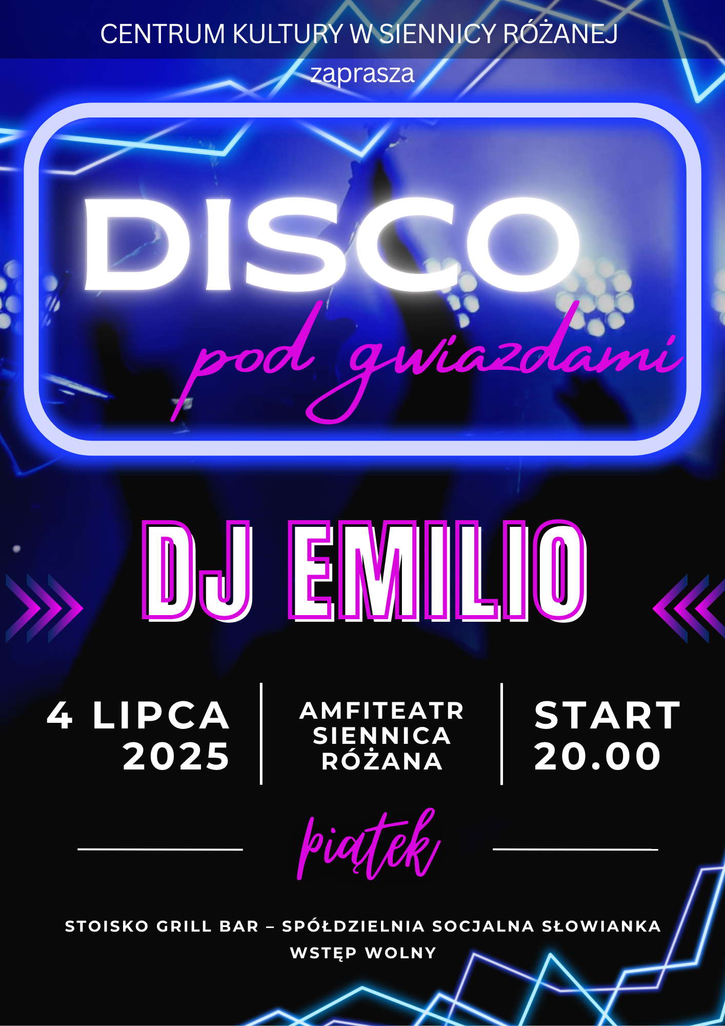 Plakat Disco pod gwiazdami