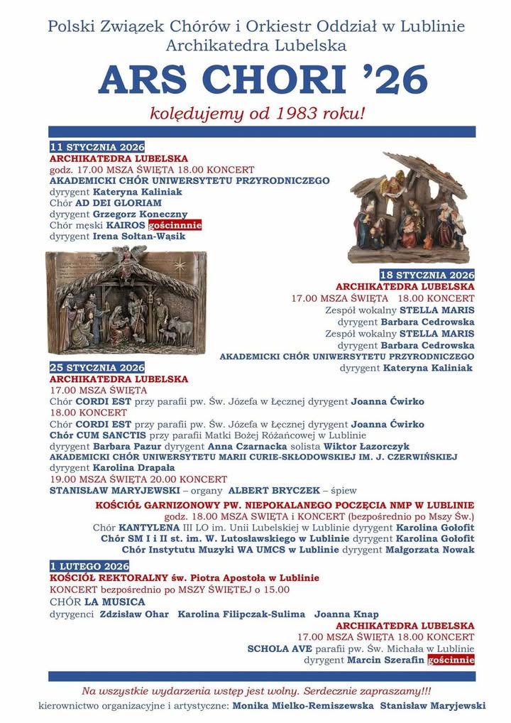 Plakat Chór La Musica w Kościele Rektoralnym