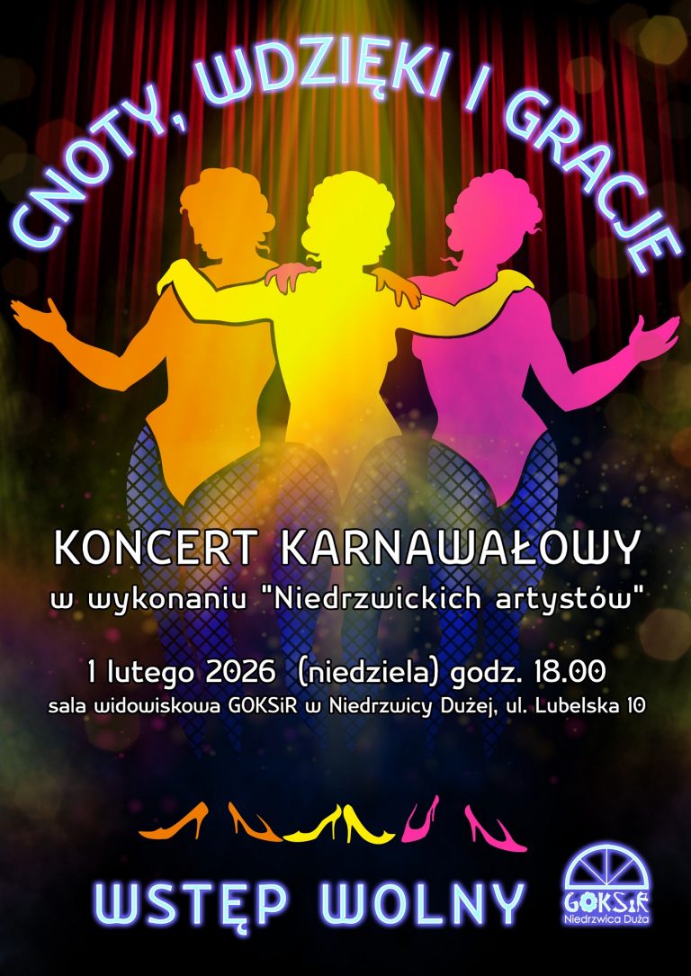 Plakat Koncert Karnawałowy pt. „Cnoty, wdzięki i gracje”