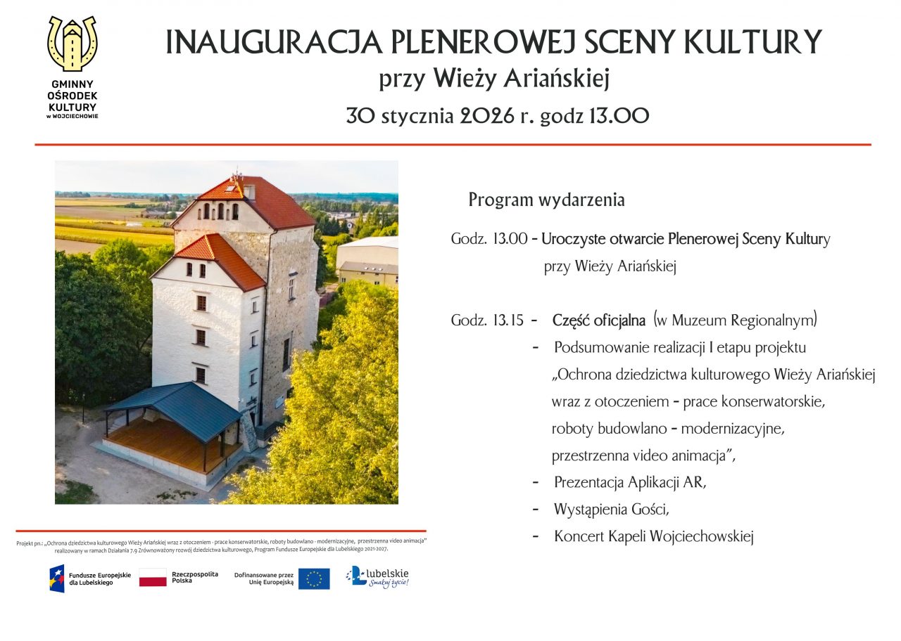 Plakat Inauguracja Plenerowej Sceny Kultury w Wojciechowie
