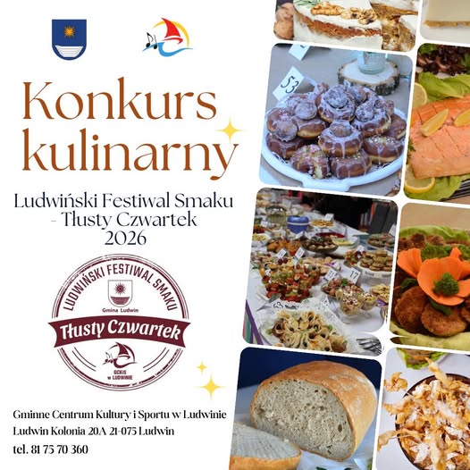 Plakat Konkurs Kulinarny Ludwińskiego Festiwalu Smaku – Tłusty Czwartek