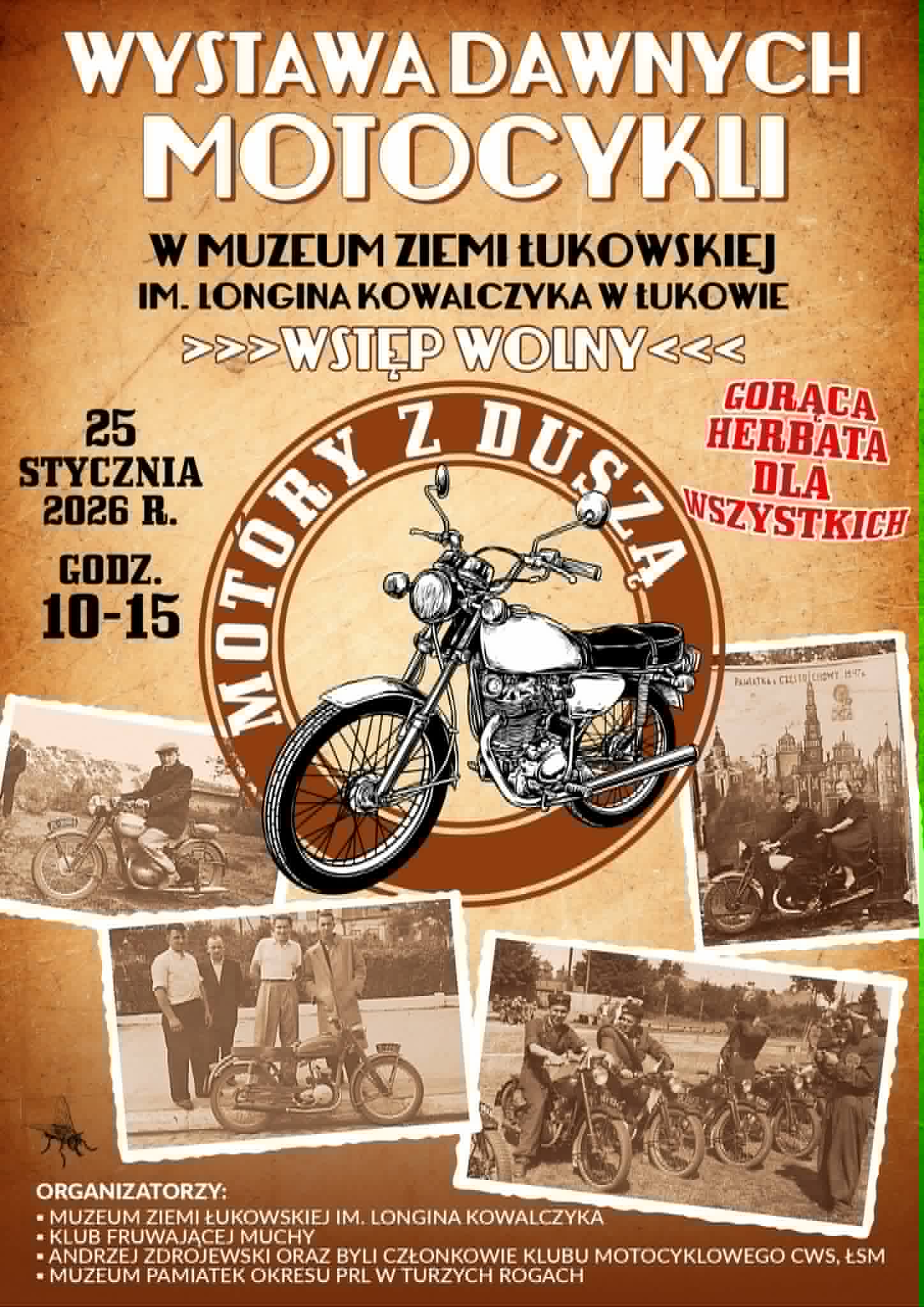 Plakat Wystawa dawnych motocykli „Motory z duszą" w Łukowie