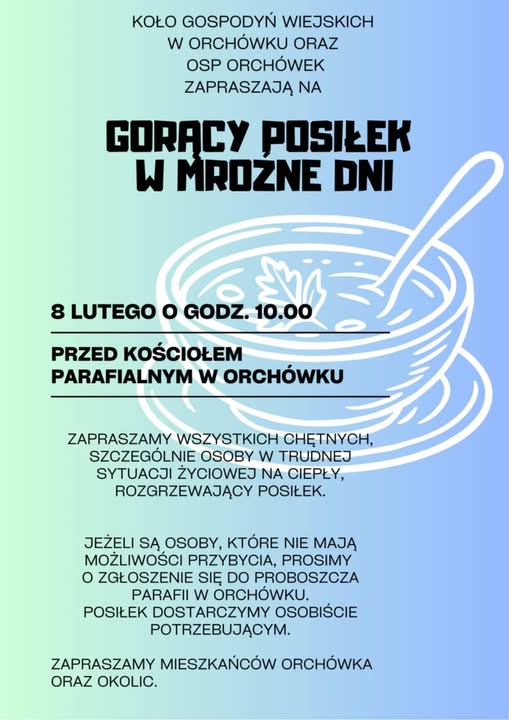 Plakat Gorący posiłek w mroźny dzień