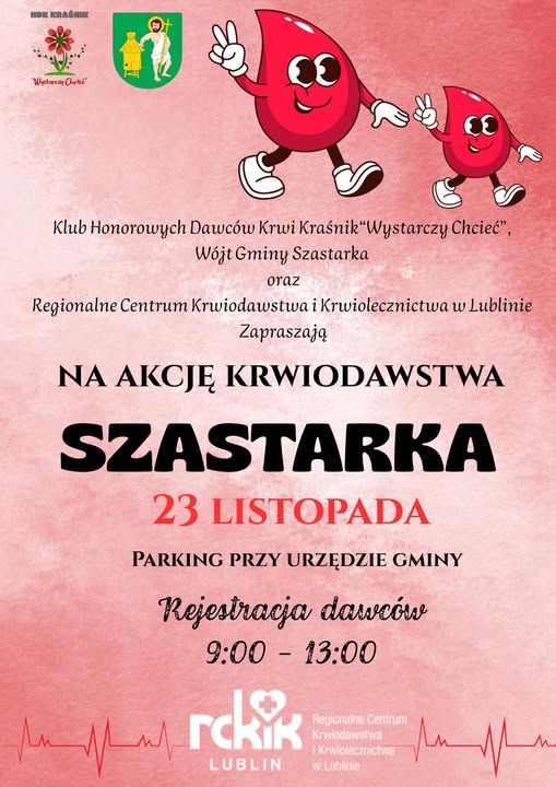 Plakat Akcja Krwiodawstwa Szastarka